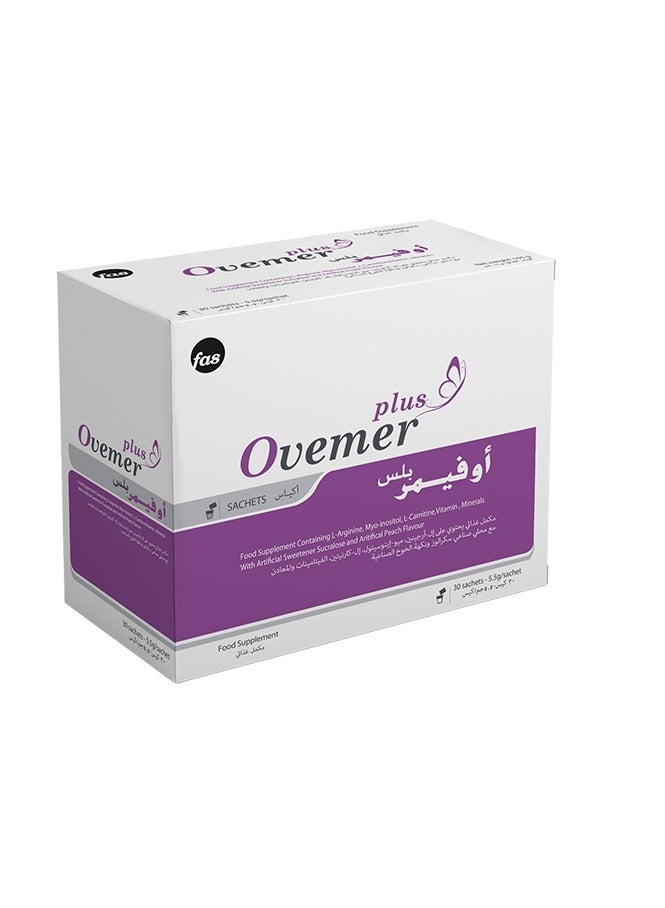 fas Ovimer Plus L-Arginine Dietary Supplement for Fertility & Circulatory Health – 30 Sachets - Image 4
